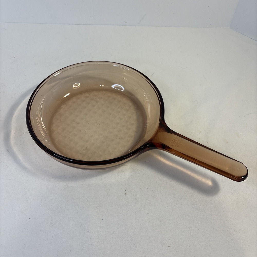 Amber Glass Vision Corning USA Visionware 7" Waffle Bottom Skillet Fry Pan